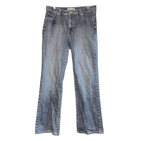 Chicos Platinum Straight Leg Jeans Women's 10 (1.5) Stretch Denim Medium Wash - Picture 2 of 9